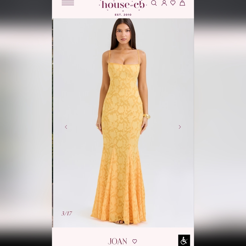 House of CB Joan Lace Maxi Dress in  Apricot